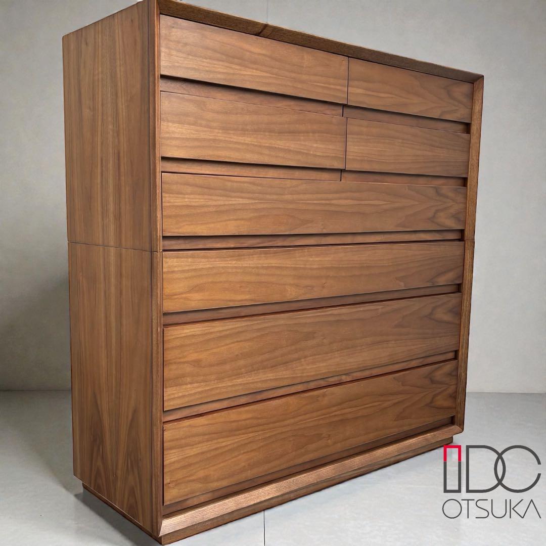 美品　IDC　大塚家具　ウォールナット　6段　チェスト　北欧　タンス
