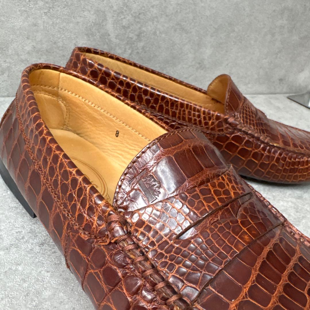 展示品希少！TOD'S トッズ　オールクロコダイル　最上級ドライビングシューズ