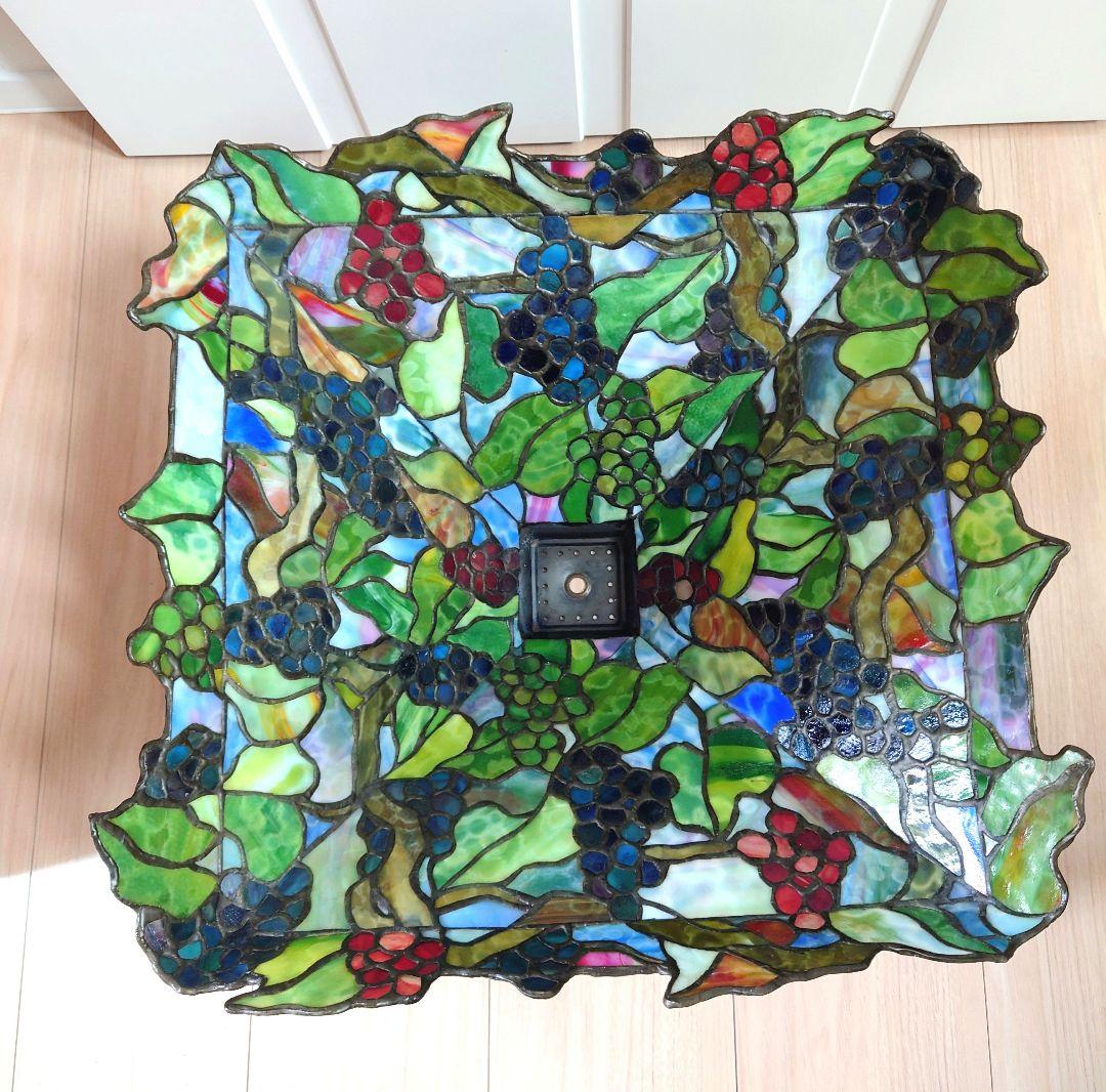 ステンドグラス　葡萄　電傘(ランプシェード)　46cm×42cm