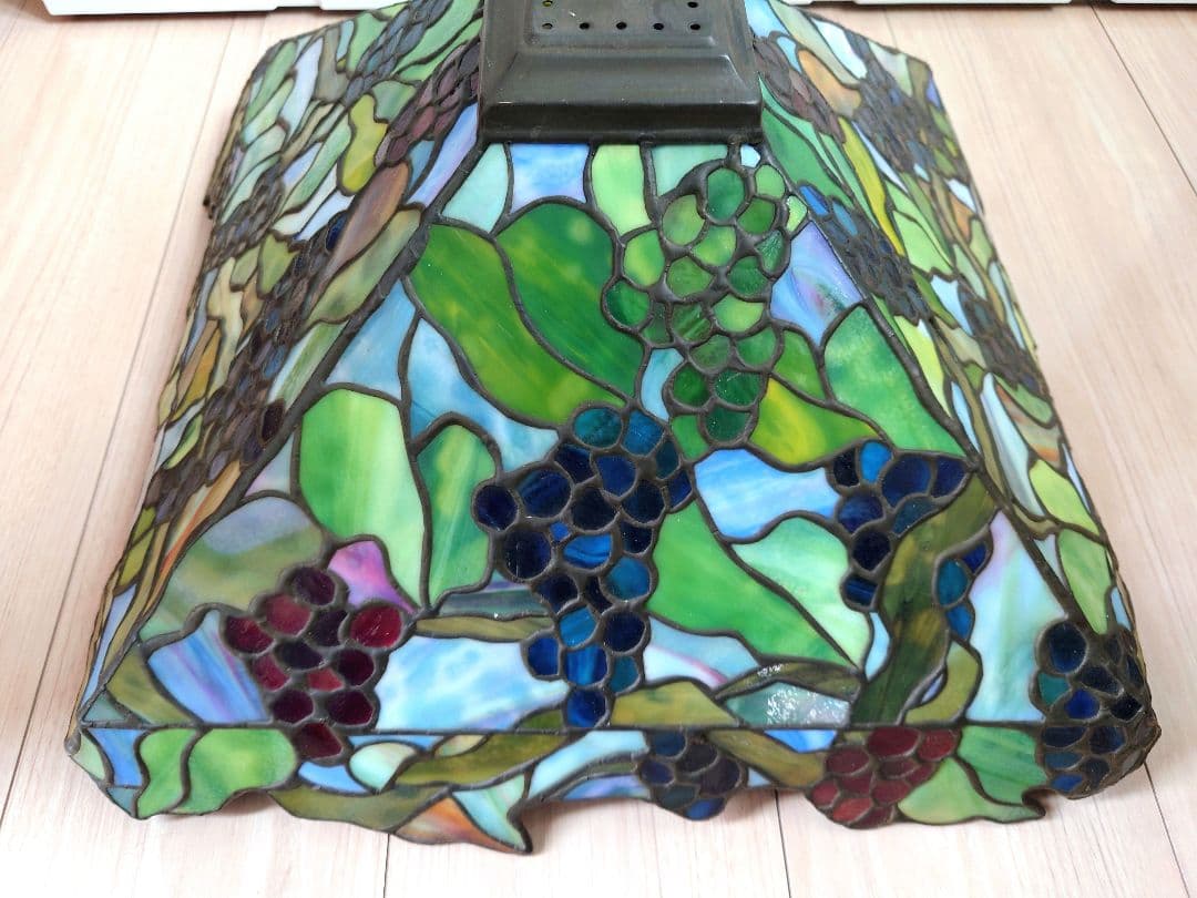 ステンドグラス　葡萄　電傘(ランプシェード)　46cm×42cm