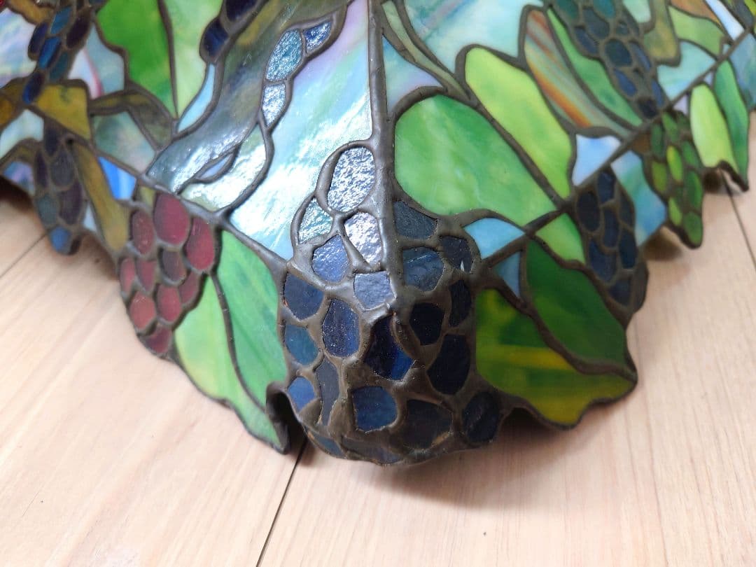 ステンドグラス　葡萄　電傘(ランプシェード)　46cm×42cm