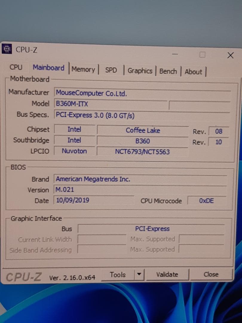 自作PC　MINI-ITX・i3 8100・8GB・SSD128GB・Win11