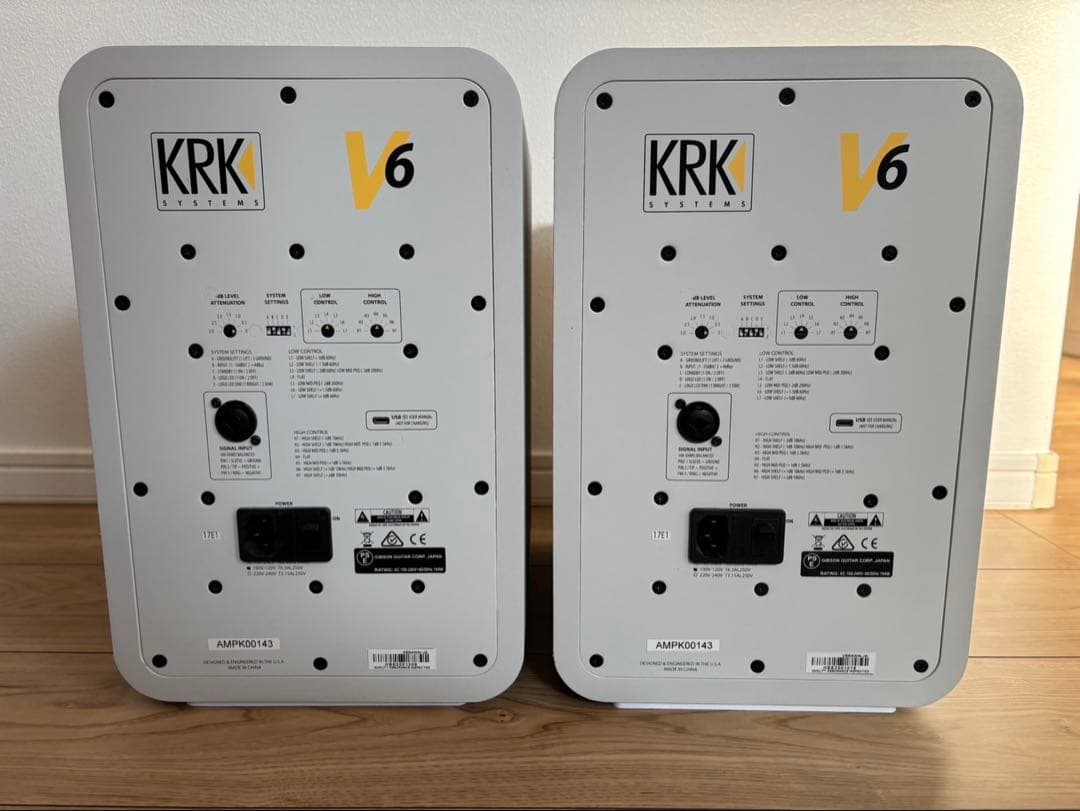 KRK/モニタースピーカー　V6S4 353mm ホワイト アンプ内蔵