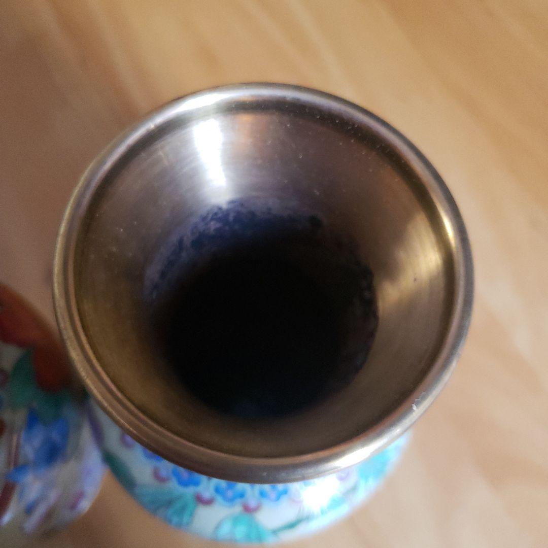 中国 七宝焼 骨董 花瓶一対