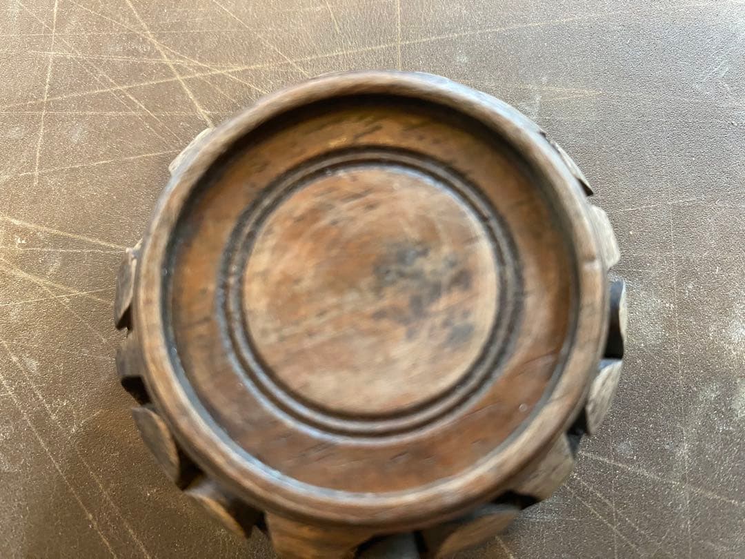 安南焼・アナミス　ミニ染付花器　　　鑑賞台付　 一輪挿し　ヴィンテージ　　レア