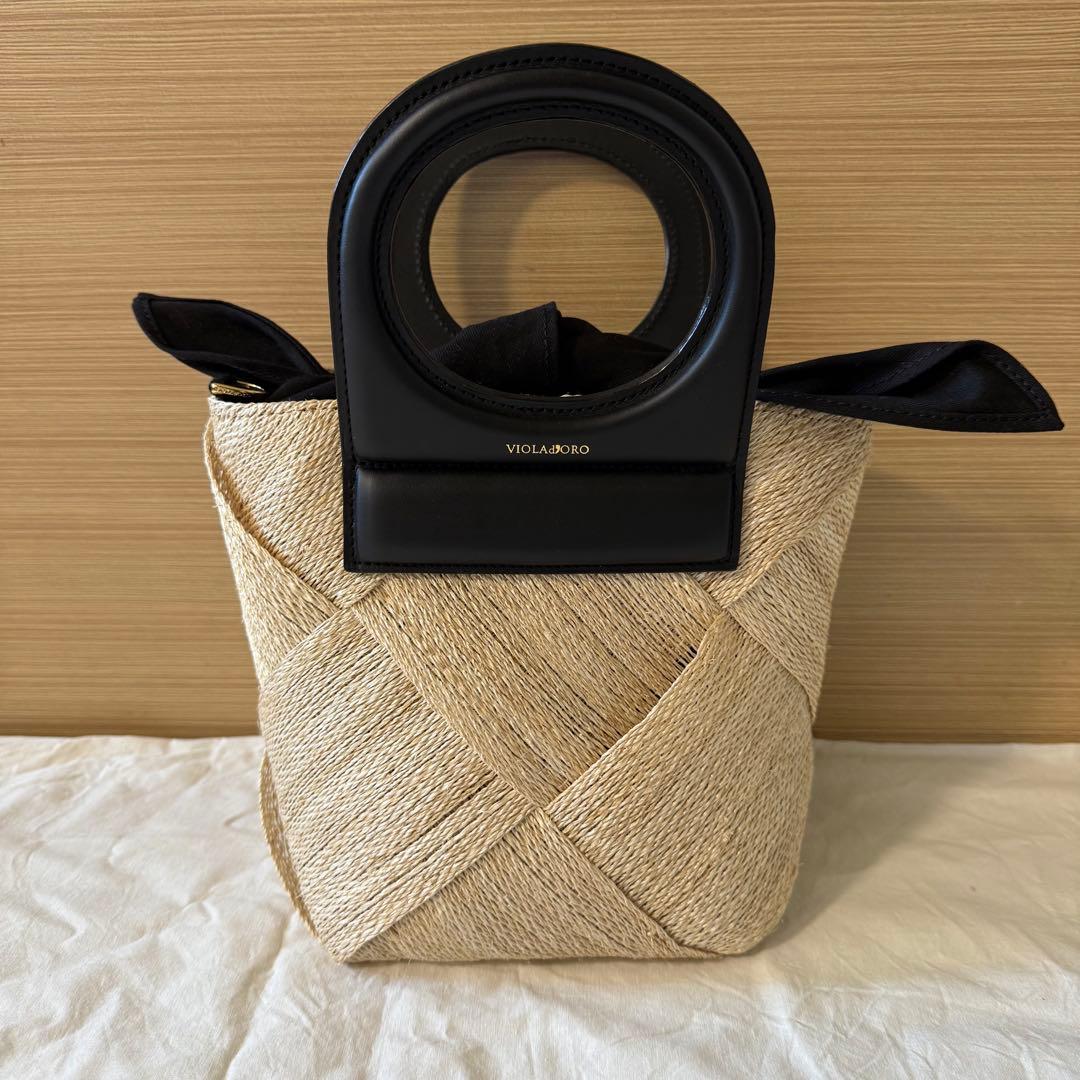 カゴバックVIOLAGIO ストローハンドバッグ 定価¥24,200