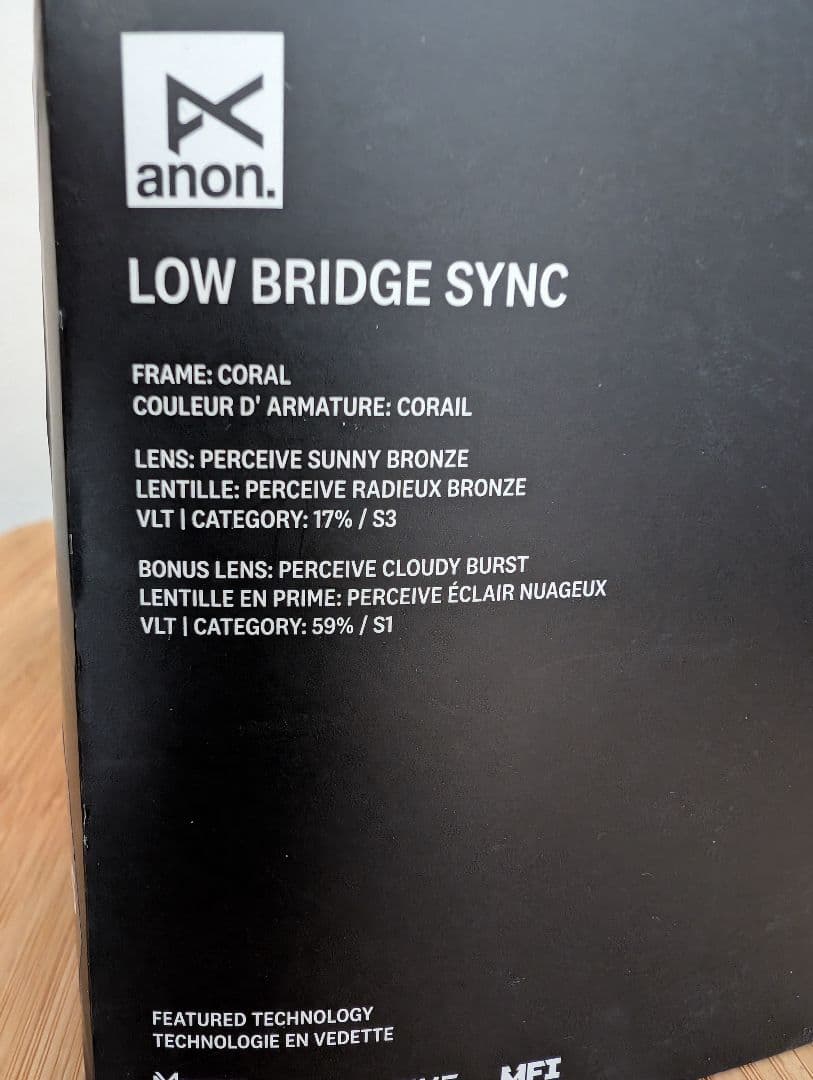 ③anon.Sync Low Bridge Fit Goggles+B.Lens