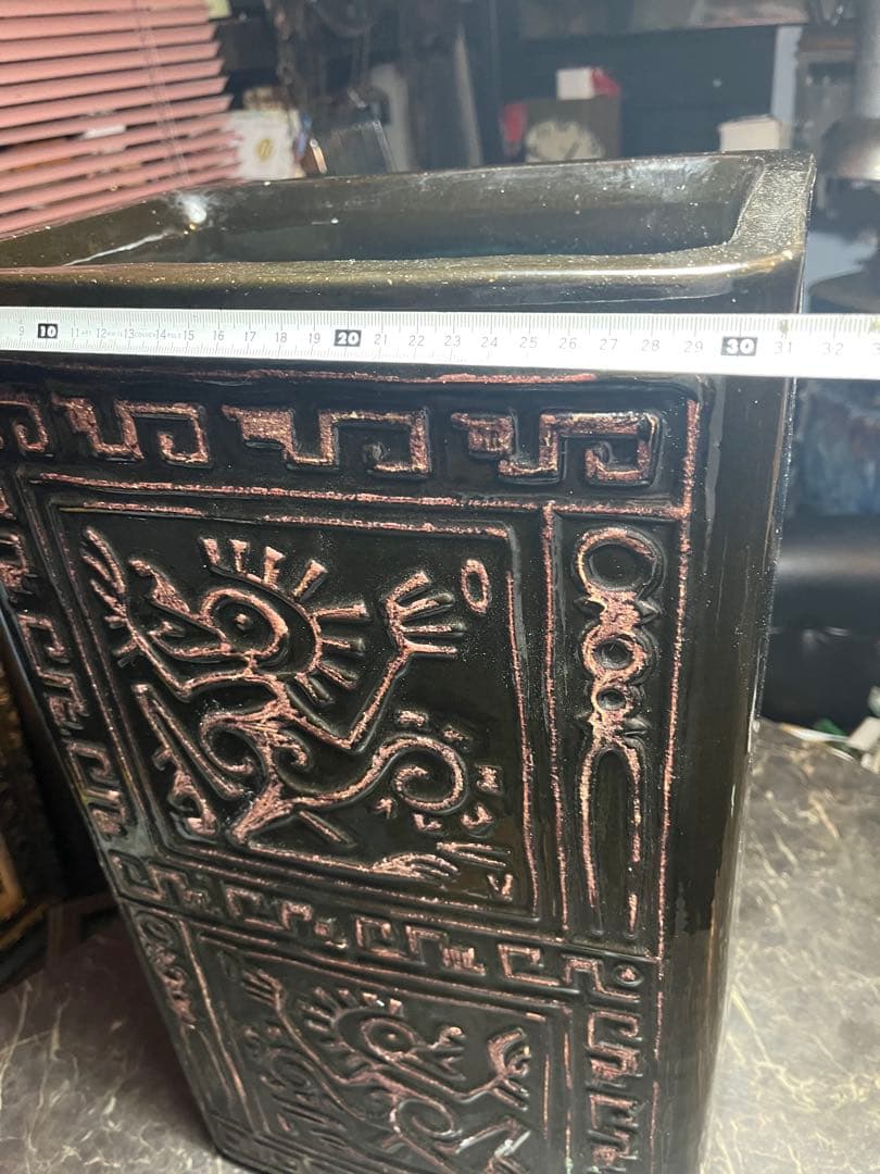 傘立て、陶器傘立て、アジアンテイストの陶器傘立て、中国の傘立て、古代壁画傘立て