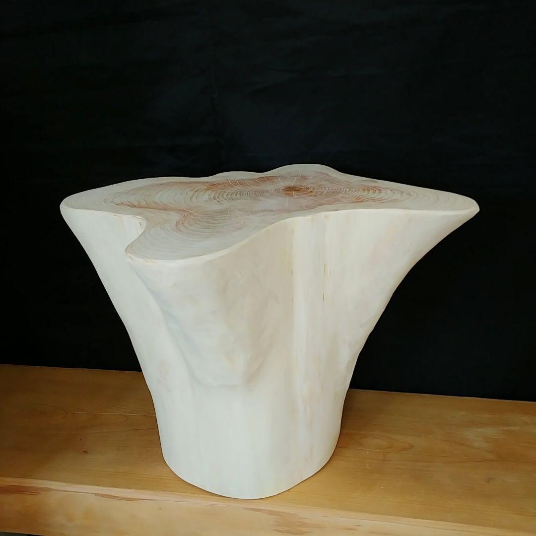 丸太スツール　丸太サイドテーブル　ヒノキ