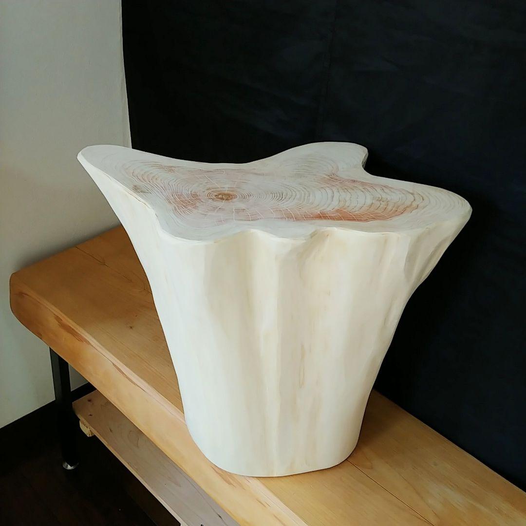 丸太スツール　丸太サイドテーブル　ヒノキ