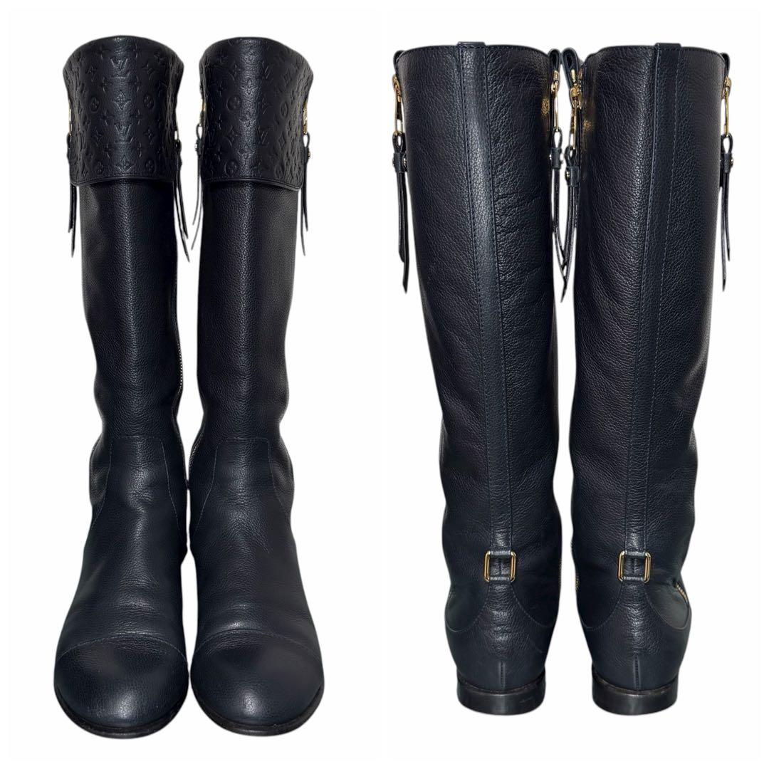 美品 LOUIS VUITTON アンプラント モノグラム レザー ロングブーツ