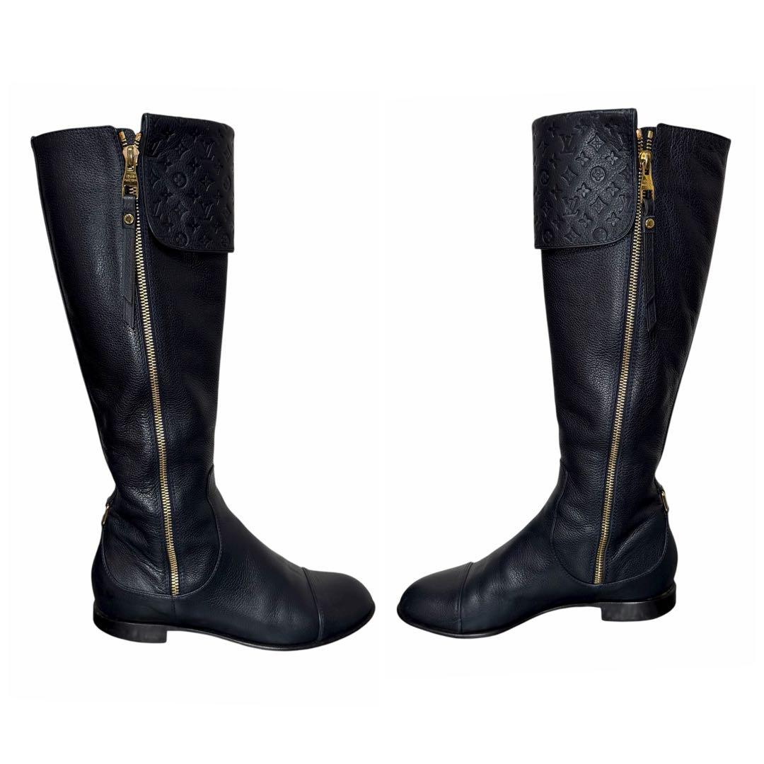 美品 LOUIS VUITTON アンプラント モノグラム レザー ロングブーツ