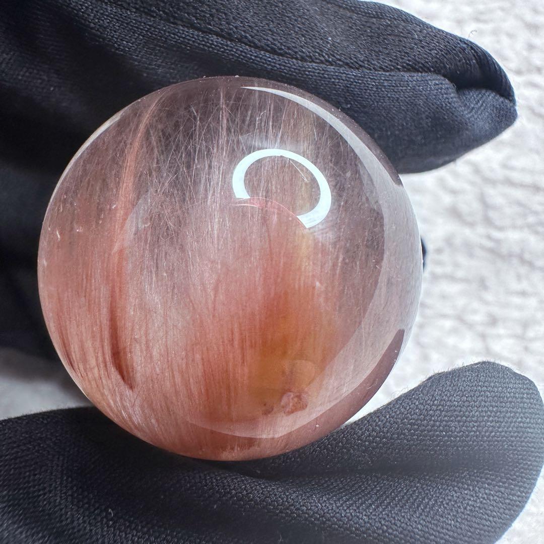 希少❗️極上別格品❗️超美品♡ピンクサゲニティックインクォーツ丸玉スフィアA1301