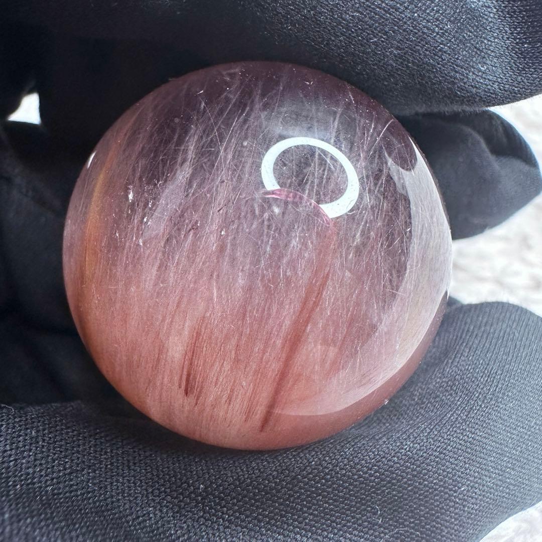 希少❗️極上別格品❗️超美品♡ピンクサゲニティックインクォーツ丸玉スフィアA1301
