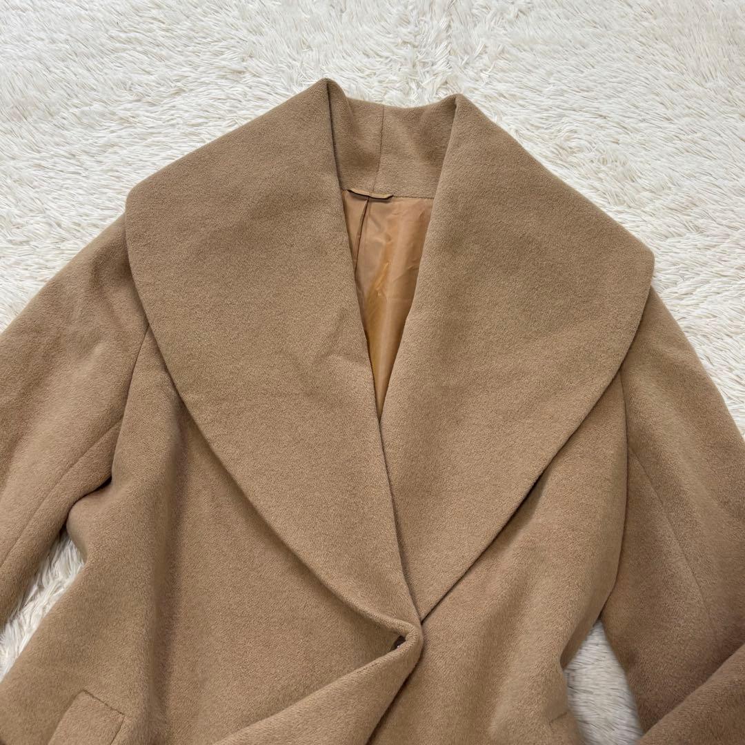 ANAYI アナイ アンゴラ ウールコート 女優襟 ビックカラー キャメル