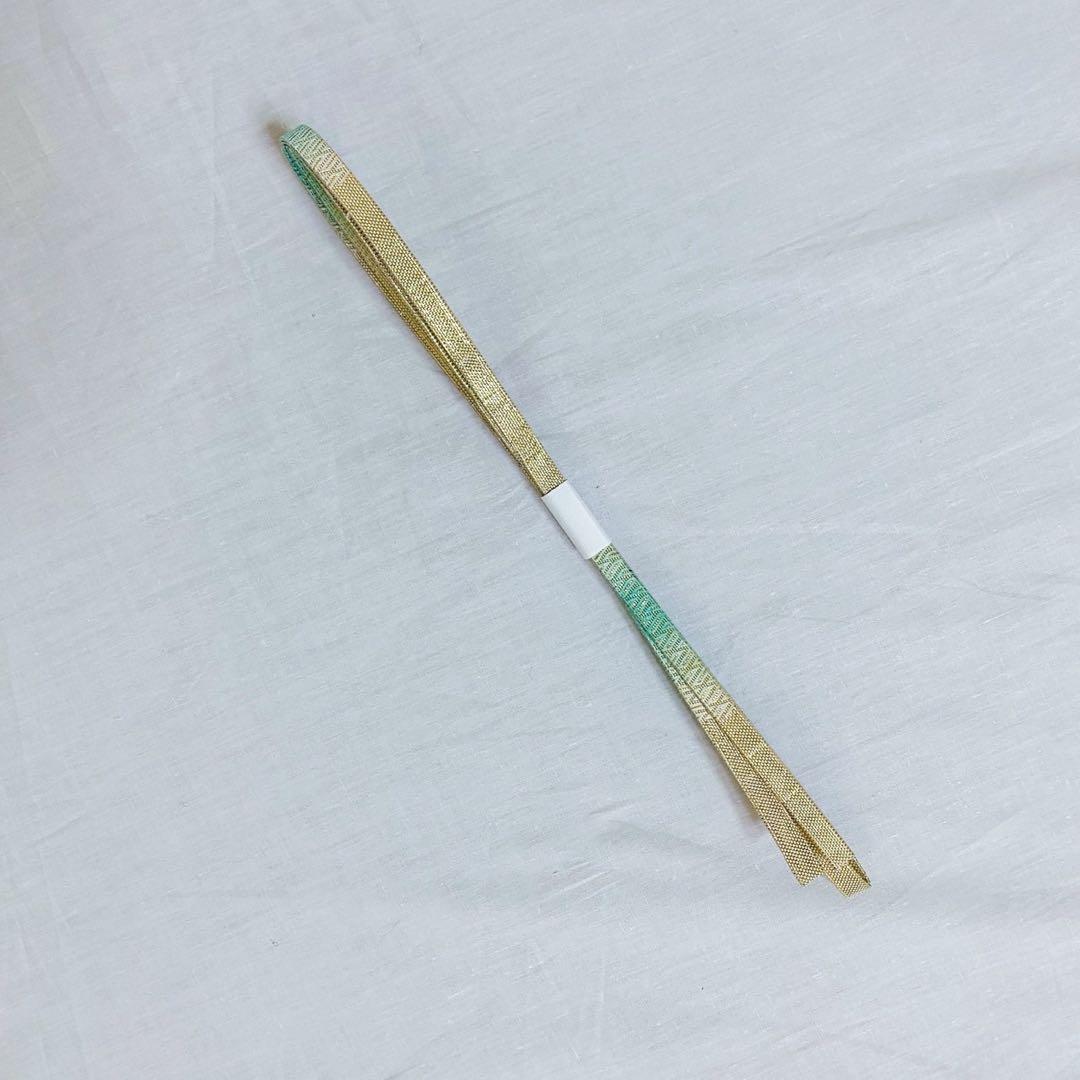 美品　単衣　正絹　紋付　色無地　フルセット　七宝に花菱地紋　西陣唐織袋帯　マ8