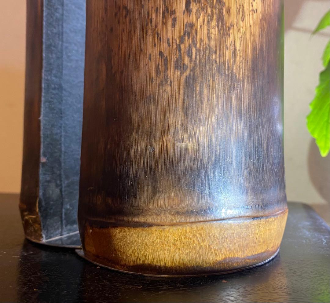 ヴィンテージ　錫製カエル付・ペア　　バンブーブックスタンド　レア