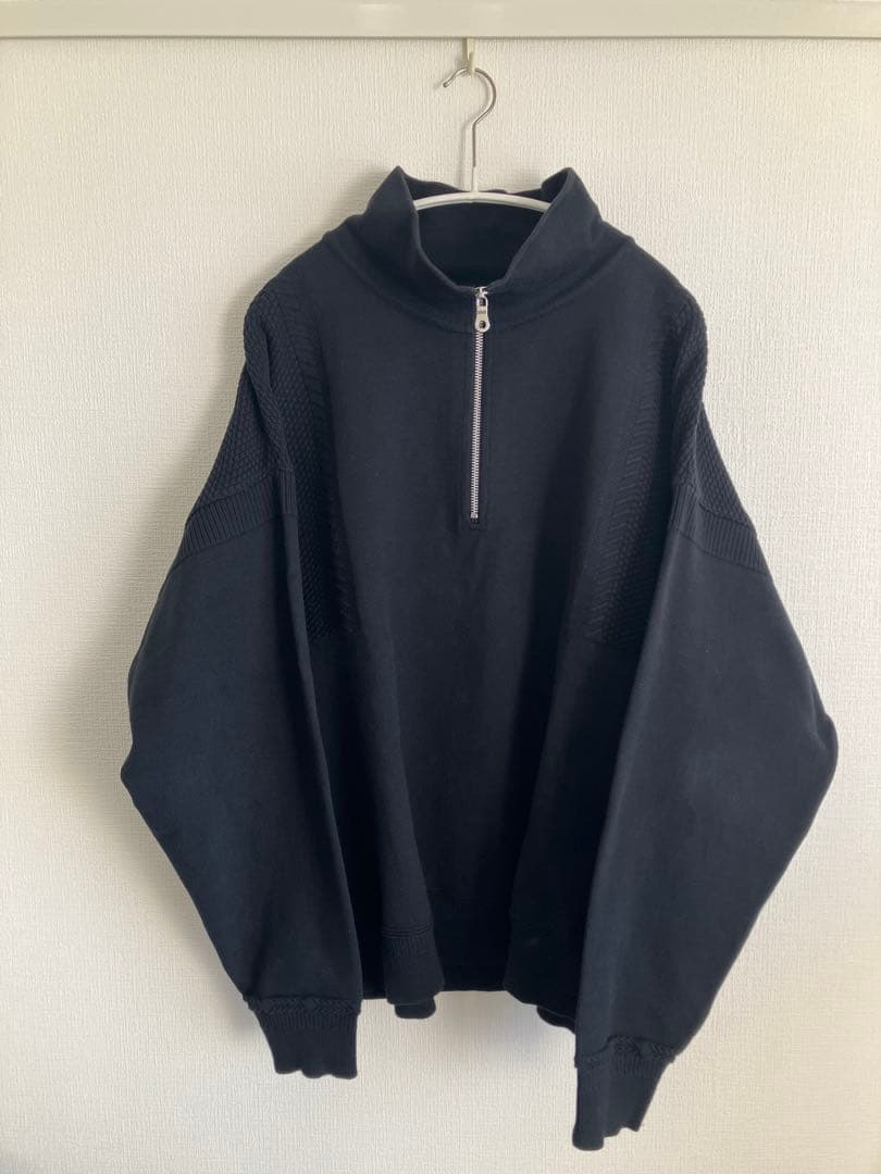 トップス YASHIKI Suikyo Half Zip Knit BLACK