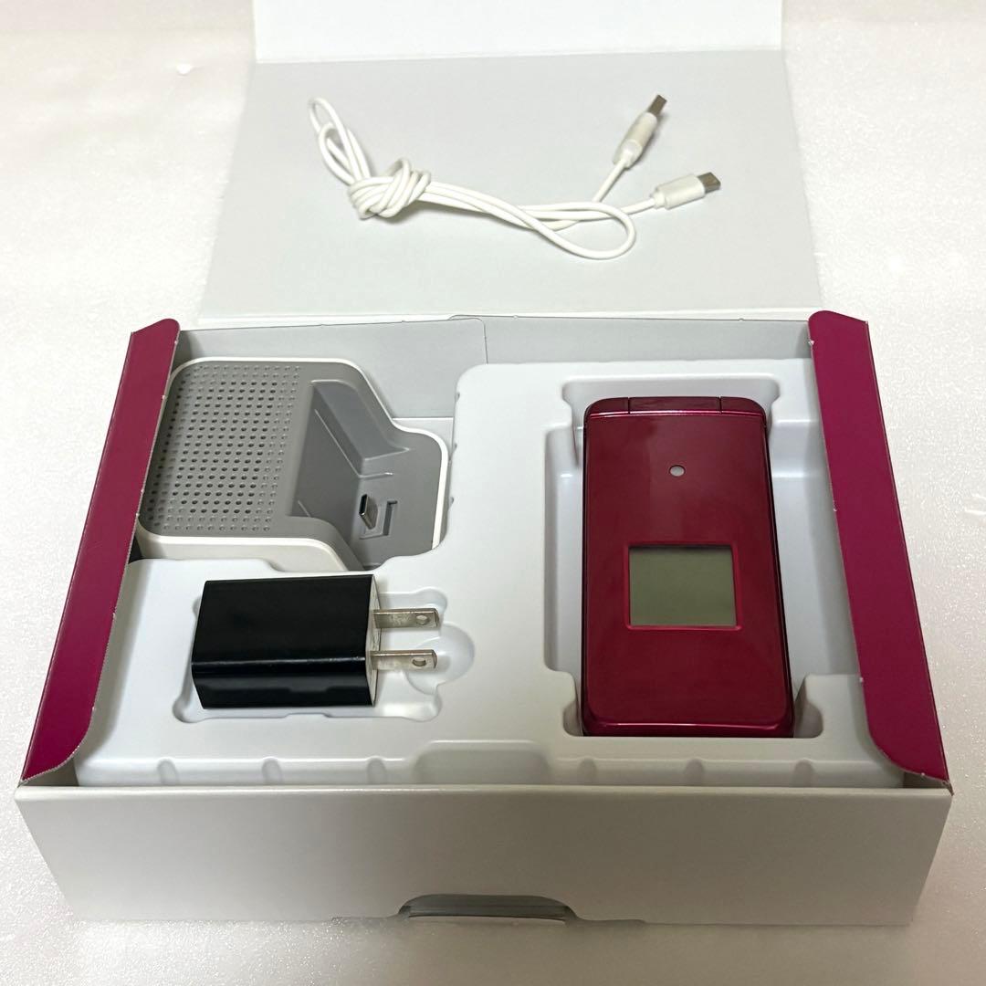 京セラ KYF43 かんたんケータイライト ガラケー レッド 箱　充電器付き