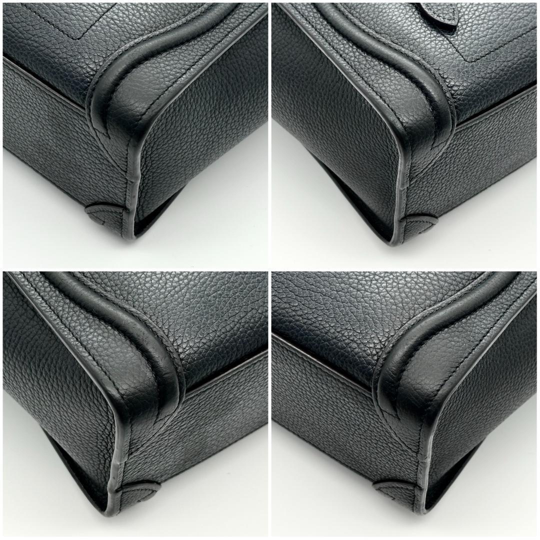 【極美品】セリーヌ　ラゲージ　ナノショッパー　黒　ストラップ付き