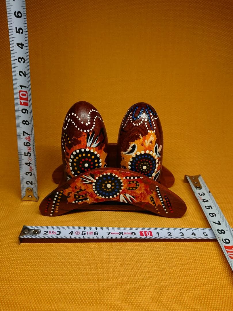 【美品】アート　アボリジニアート　置物　インテリア　工芸品　美術品　A1421