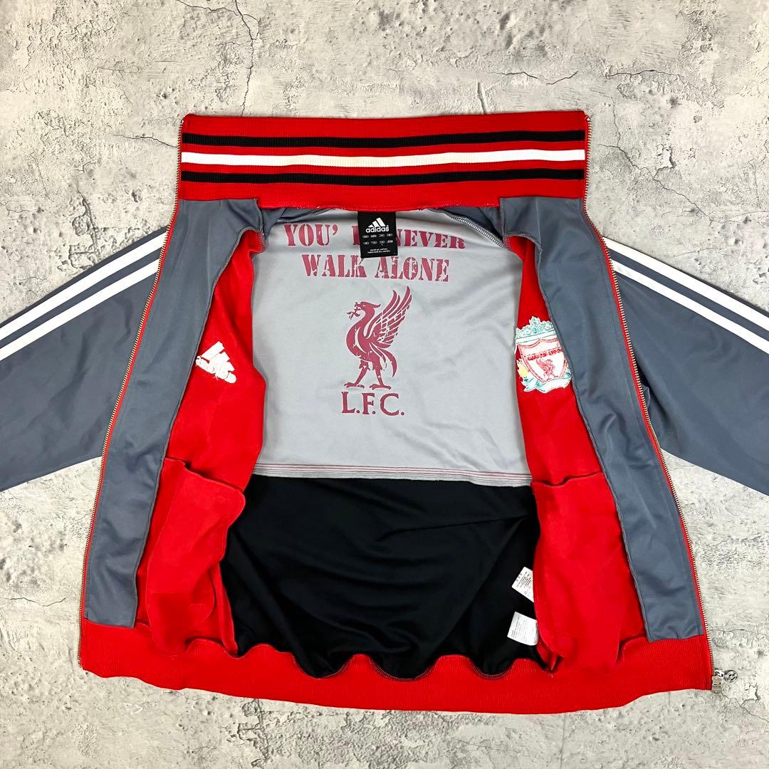 adidas リヴァプールFC トラックジャケット 日本製 古着 刺繍 赤 L