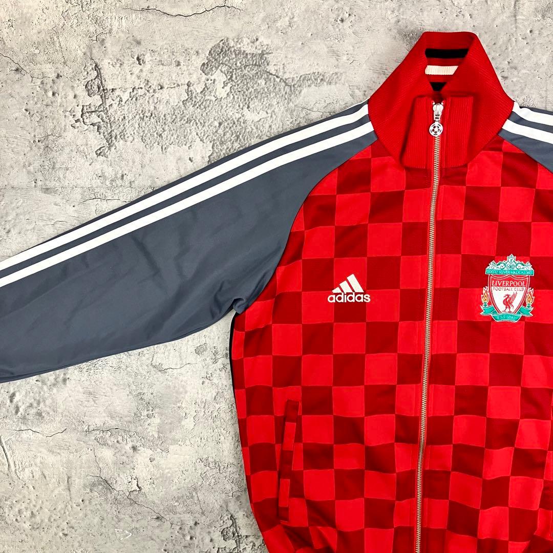 adidas リヴァプールFC トラックジャケット 日本製 古着 刺繍 赤 L