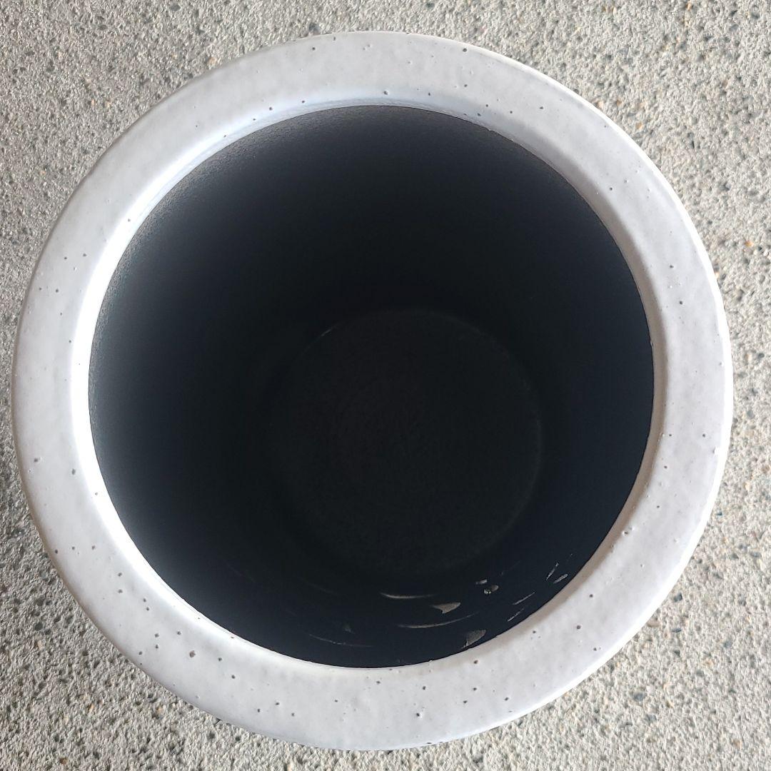 信楽焼傘立て 花彫 高さ４５cm