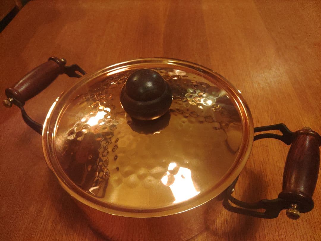 未使用　新光金属　copper100 銅製　ハンマード　両手鍋　希少　レア