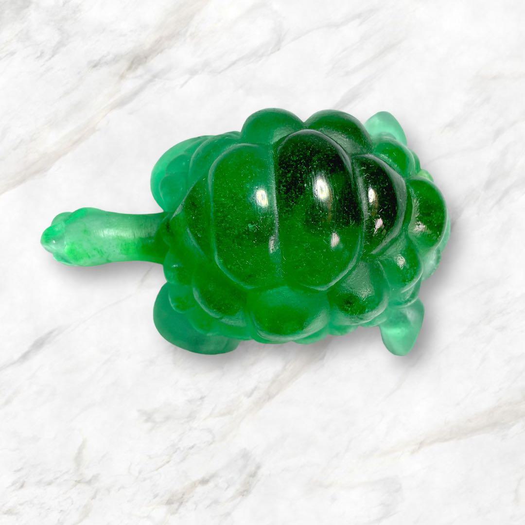 ドームフランス　置物　緑　亀　カメ　　クリスタル　水晶　ナンシー　daum