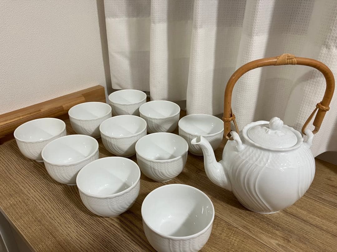 【まり】ジノリ ベッキオホワイト 湯呑x10個と急須