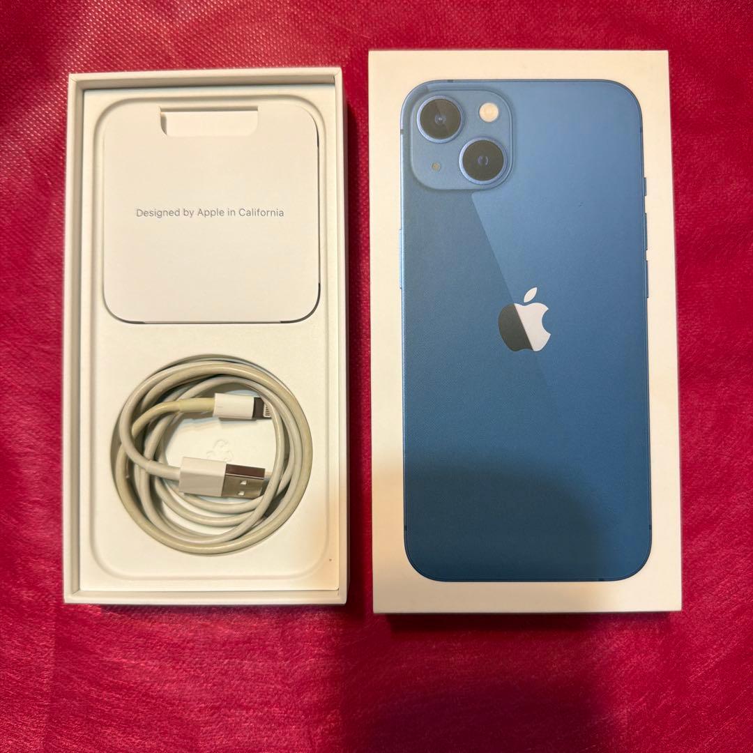 iPhone13 128GB ブルー 箱・コード・保護フィルム・ケース付き