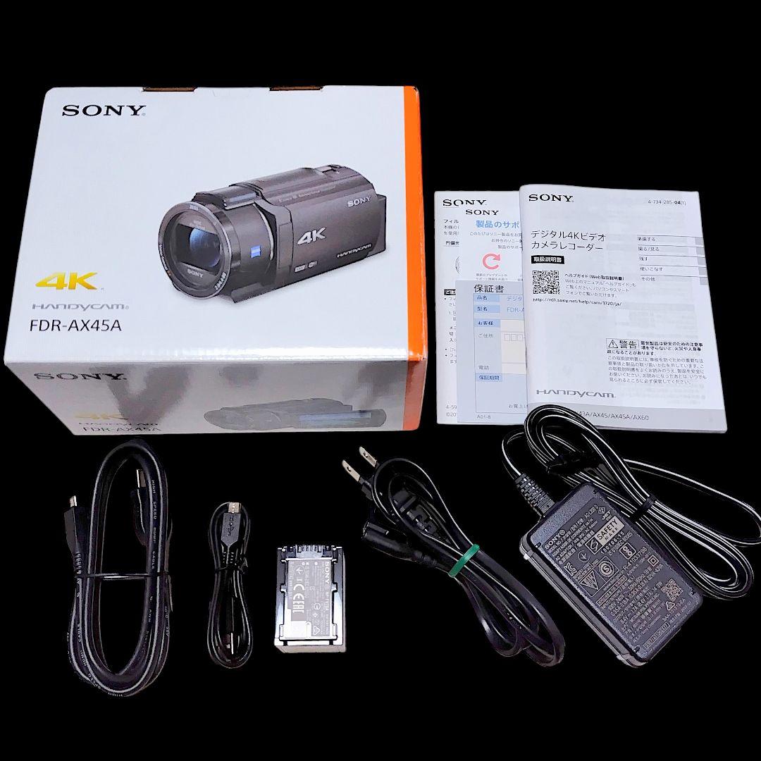 【美品】SONY ソニー 高性能 4Kビデオカメラ FDR-AX45A ブラック