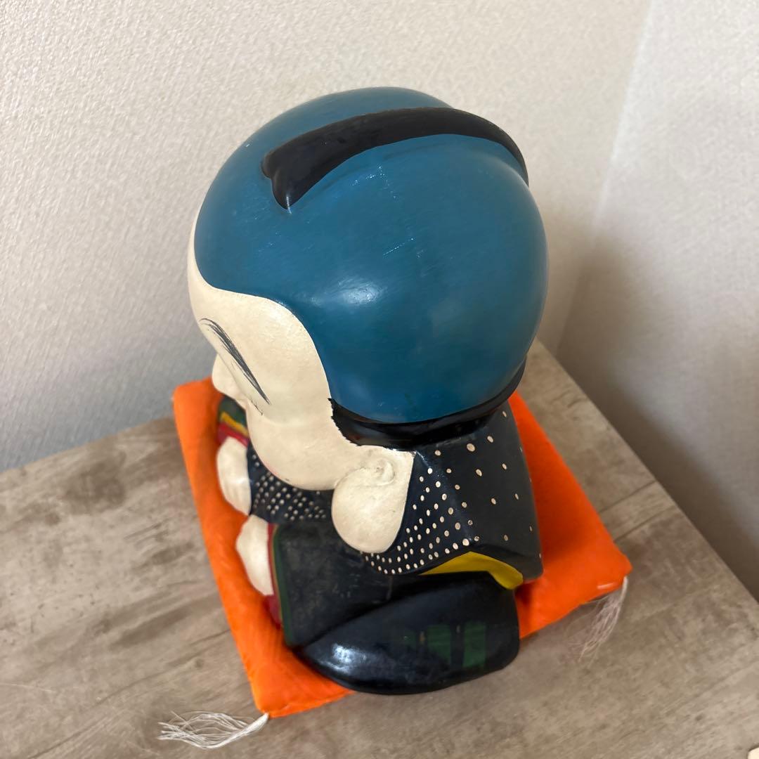 時代福助人形　縁起　手描き　招福置物　珍品〈検 招き猫　こけし　七福神　常滑焼