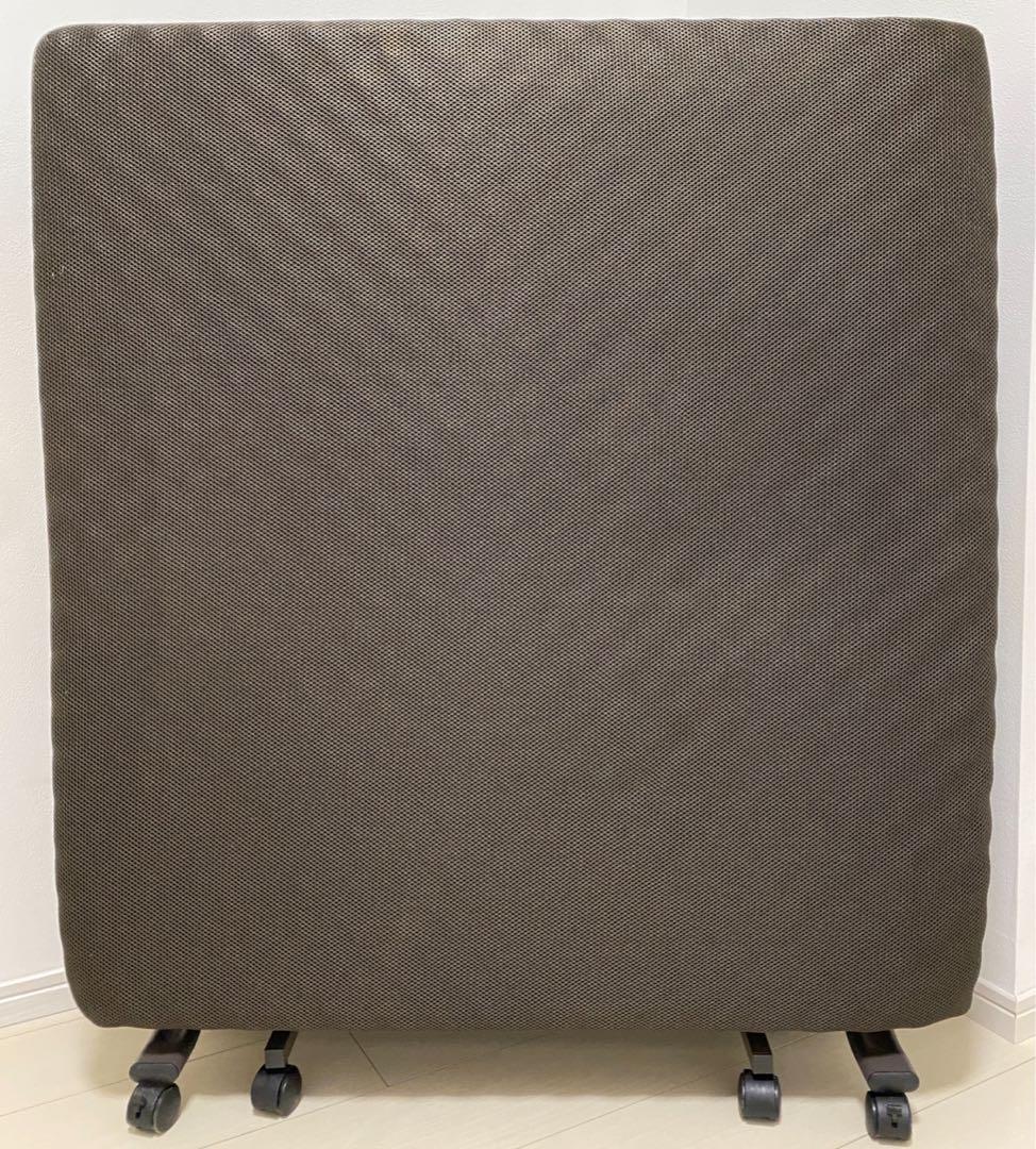 ニトリ 折りたたみベッド ダブルメッシュ2 ダークブラウン 茶色 折り畳みベッド