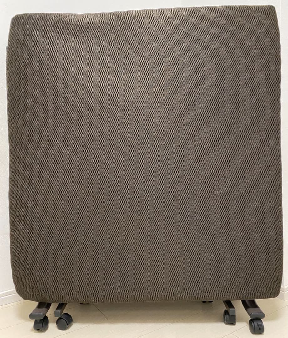 ニトリ 折りたたみベッド ダブルメッシュ2 ダークブラウン 茶色 折り畳みベッド