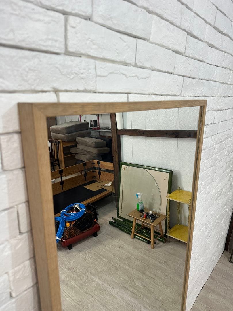 【Haneki 】IKEA イケア　ミラー　鏡　木製　フレーム　姿見