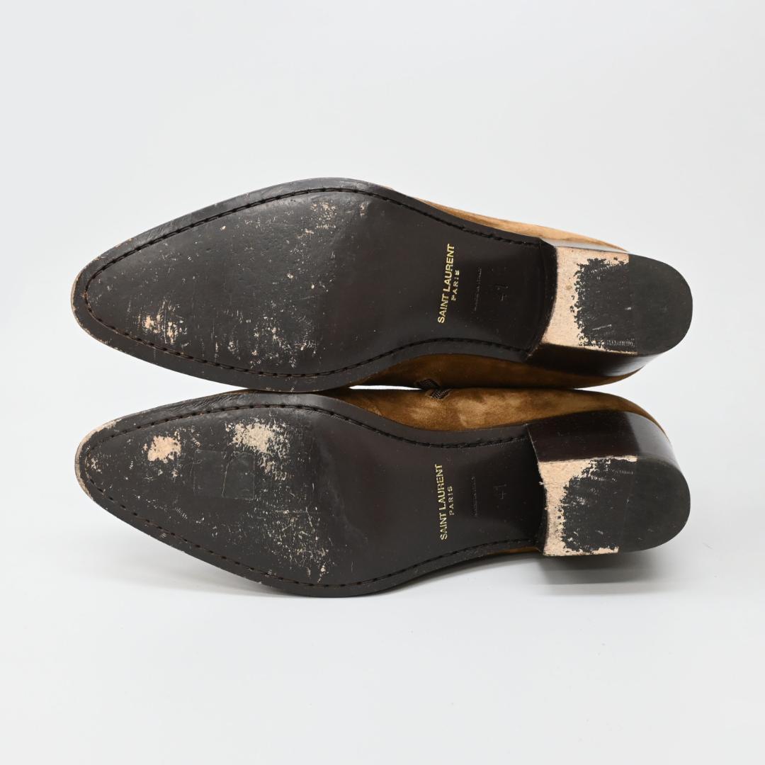 ■ 48196★年 サンローランパリ サイドジップヒールブーツ スエード*