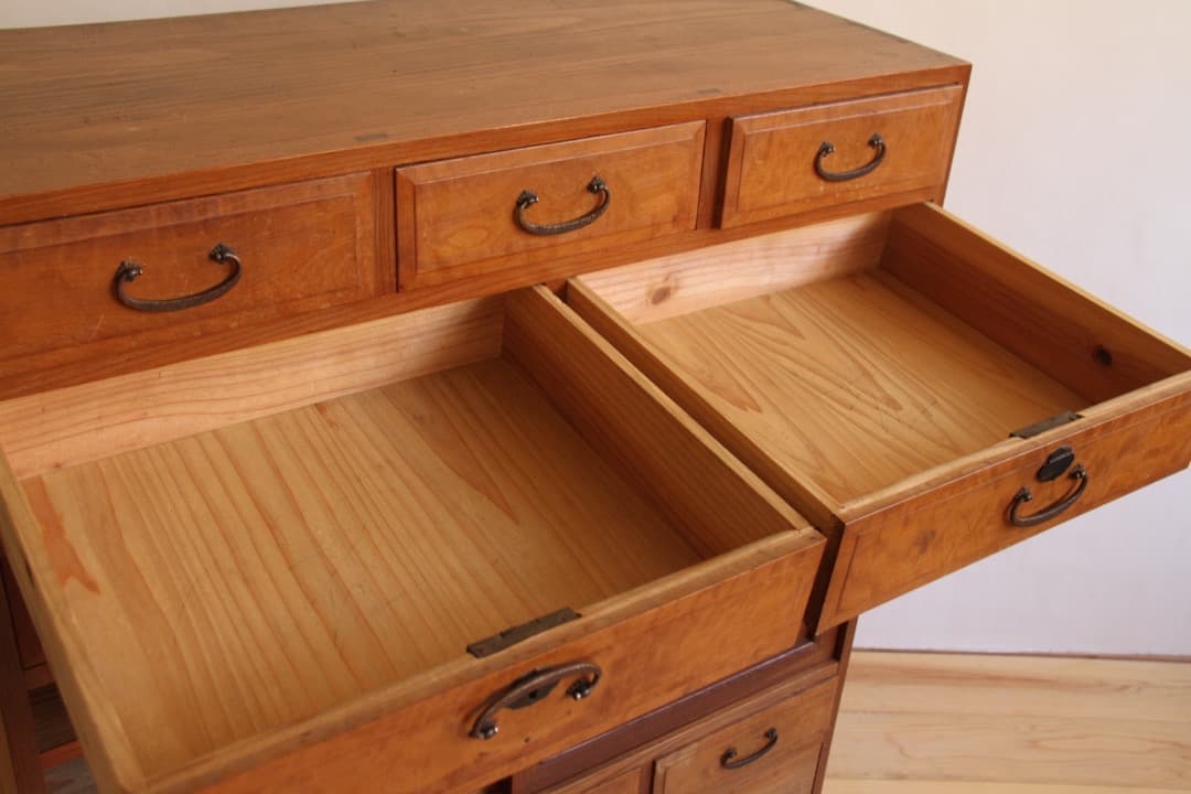 収納棚　チェスト　和箪笥　木製　ナチュラル　和家具　古道具　古家具　アンティーク