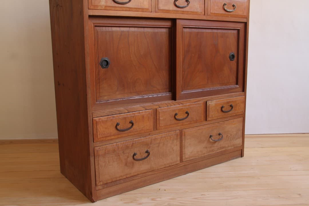 収納棚　チェスト　和箪笥　木製　ナチュラル　和家具　古道具　古家具　アンティーク