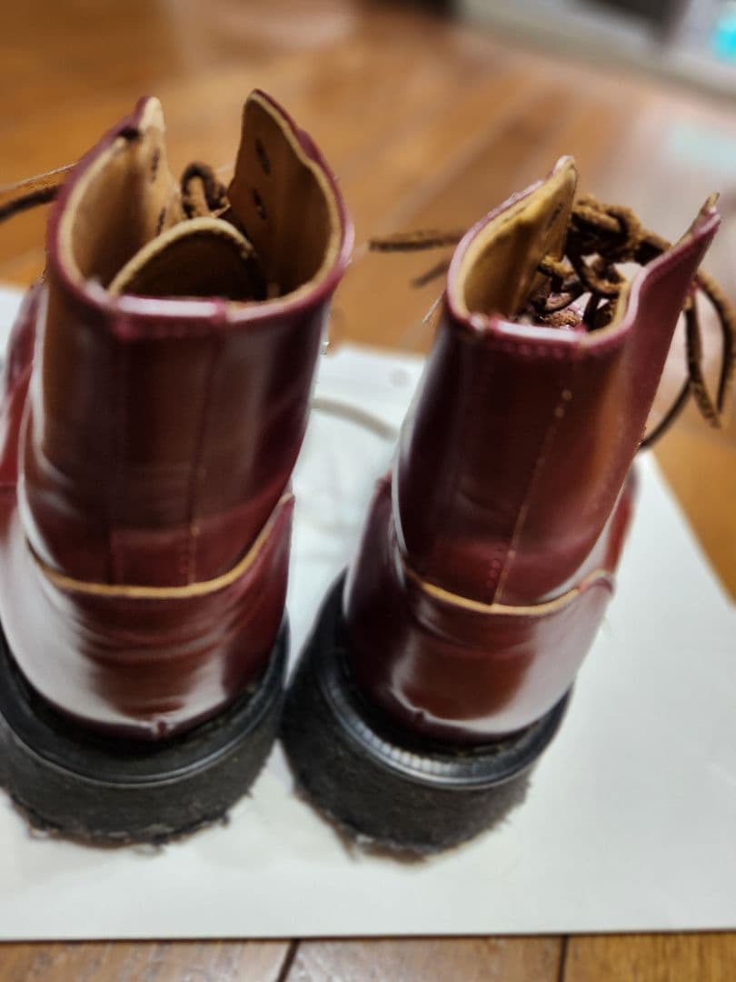 ヨウジヤマモトY's for men 濃赤レザー 編み込みブーツ イングランド製