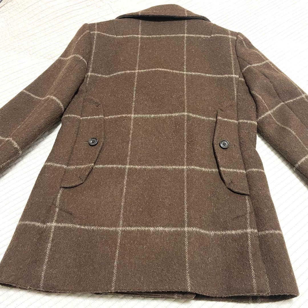 COACH コーチ ウール メルトン Pコート ダブル ウインドウペン　XS