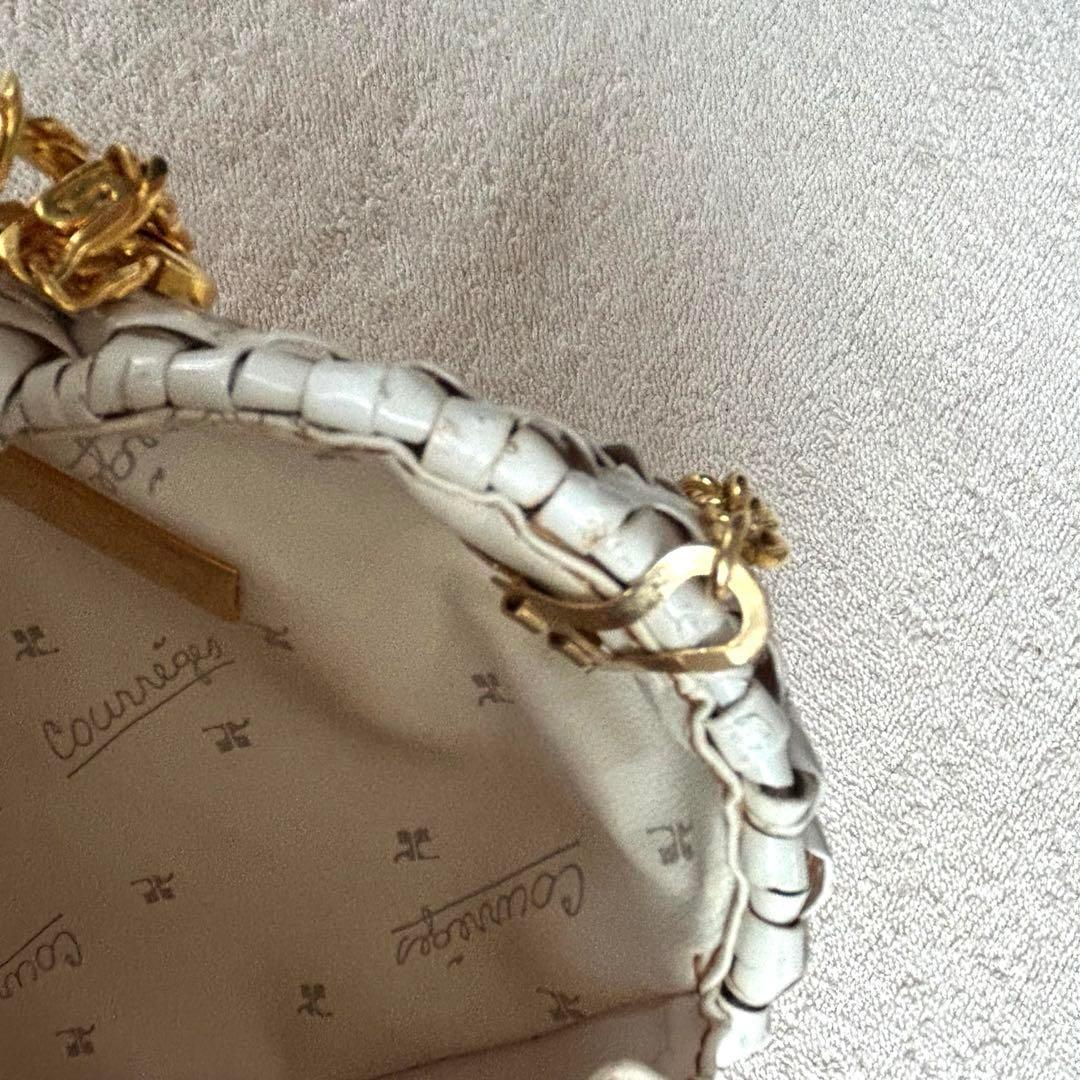 クレージュ かごバッグ Courreges チェーン ショルダー バッグ ハート