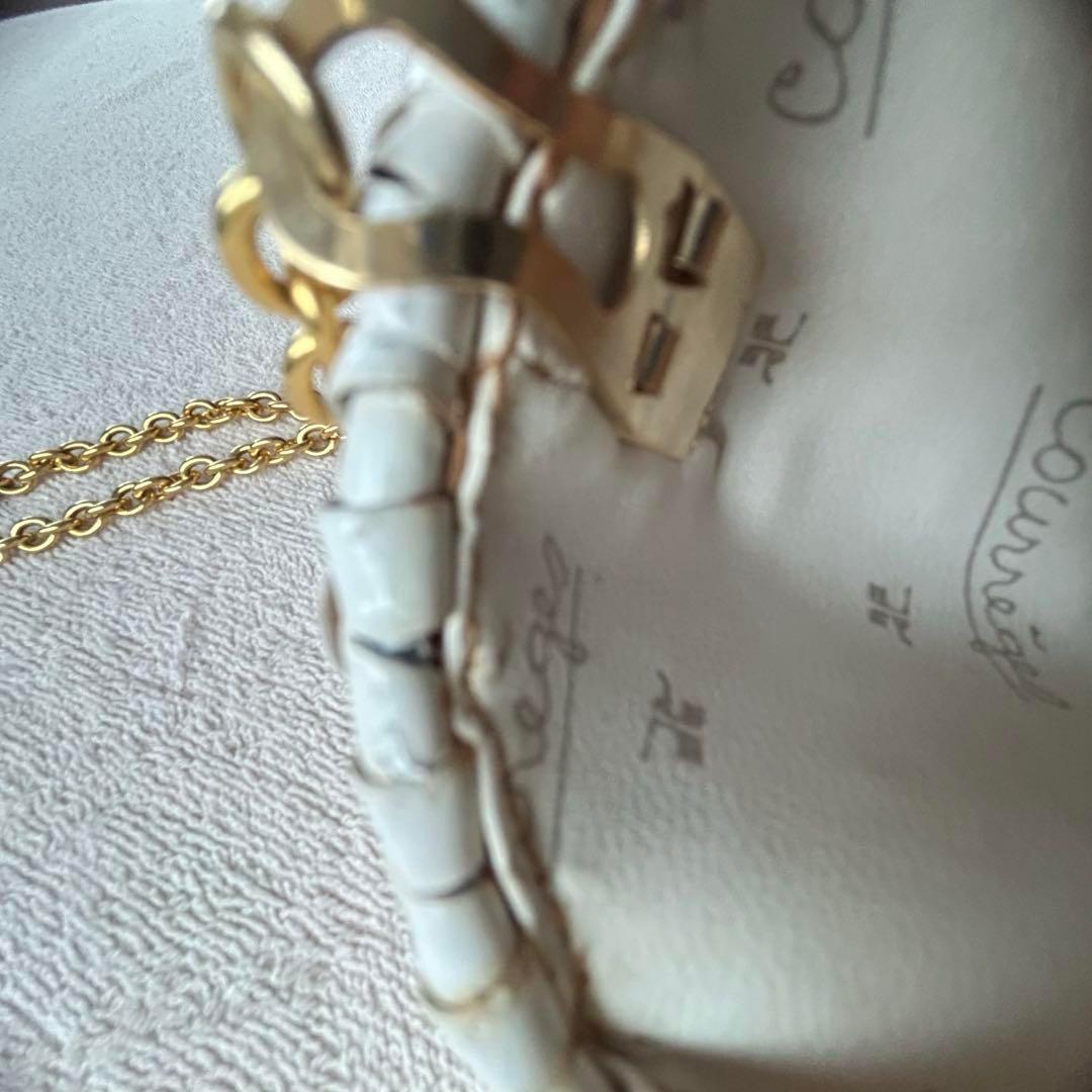 クレージュ かごバッグ Courreges チェーン ショルダー バッグ ハート