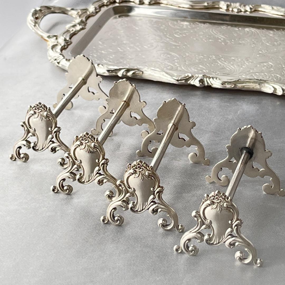 【仏蘭西】 ルイ15世様式 ナイフレスト 4個組 Louis XV