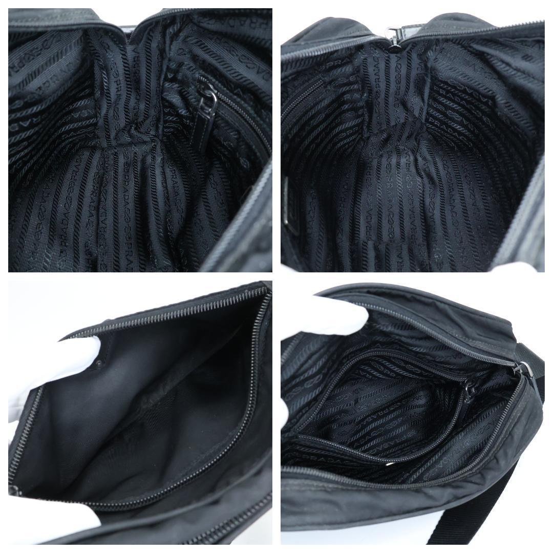 美品 PRADA プラダ ショルダーバッグ カメラバッグ 三角ロゴ ナイロン 黒