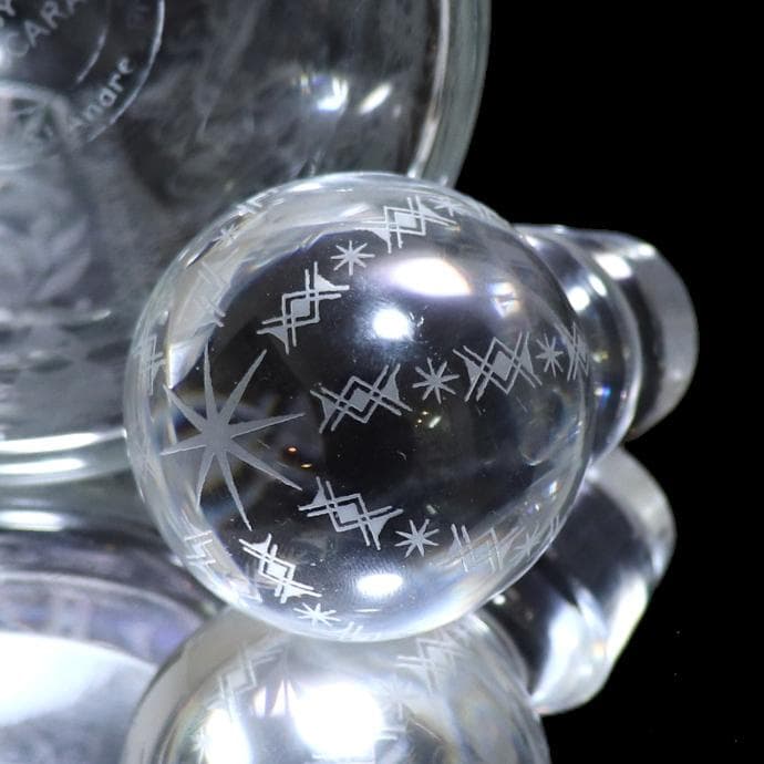 オールド・バカラ ジョルジュ・シュバリエ 植物文 大型 デカンタ 23cm