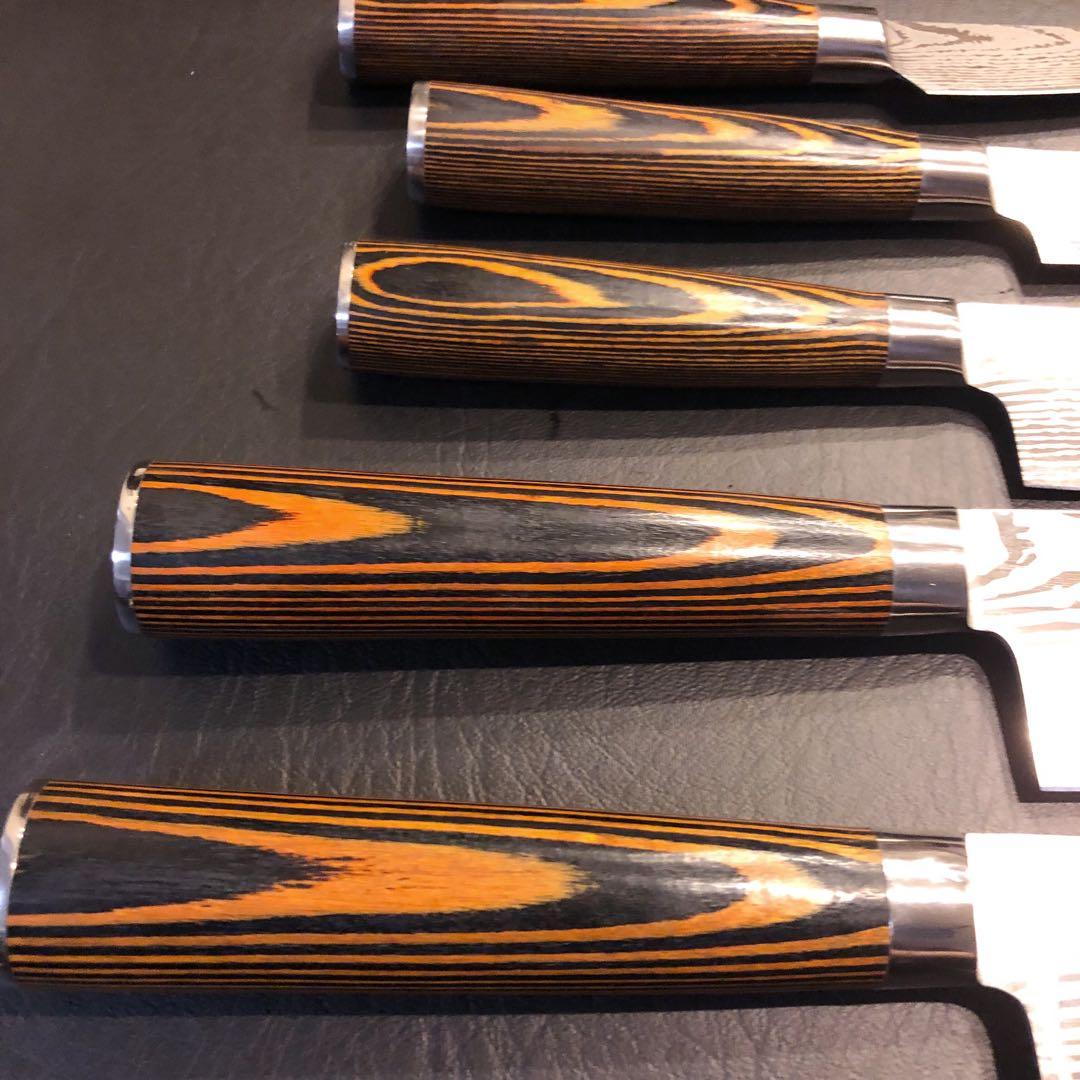 未使用　三徳包丁　ダマスカス　包丁　5本セット