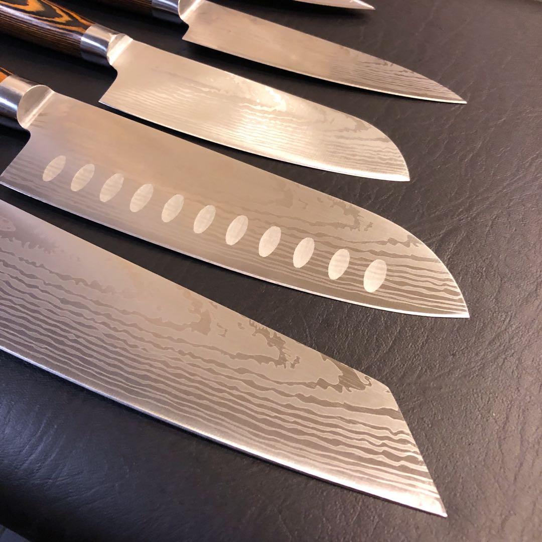 未使用　三徳包丁　ダマスカス　包丁　5本セット