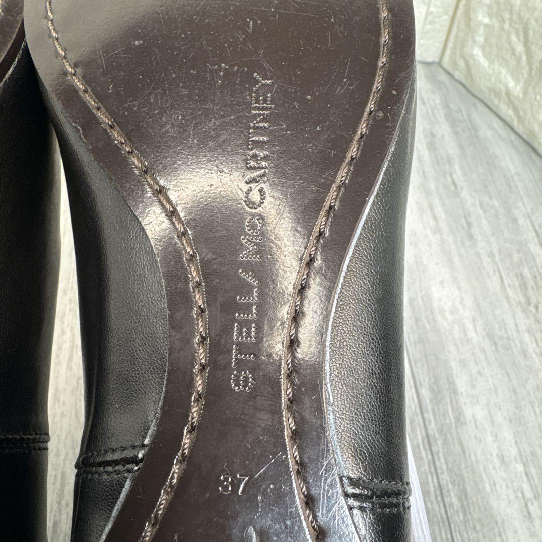 美品⭐️ステラマッカートニー チェーン レザーパンプス ブラック 37 イタリア製